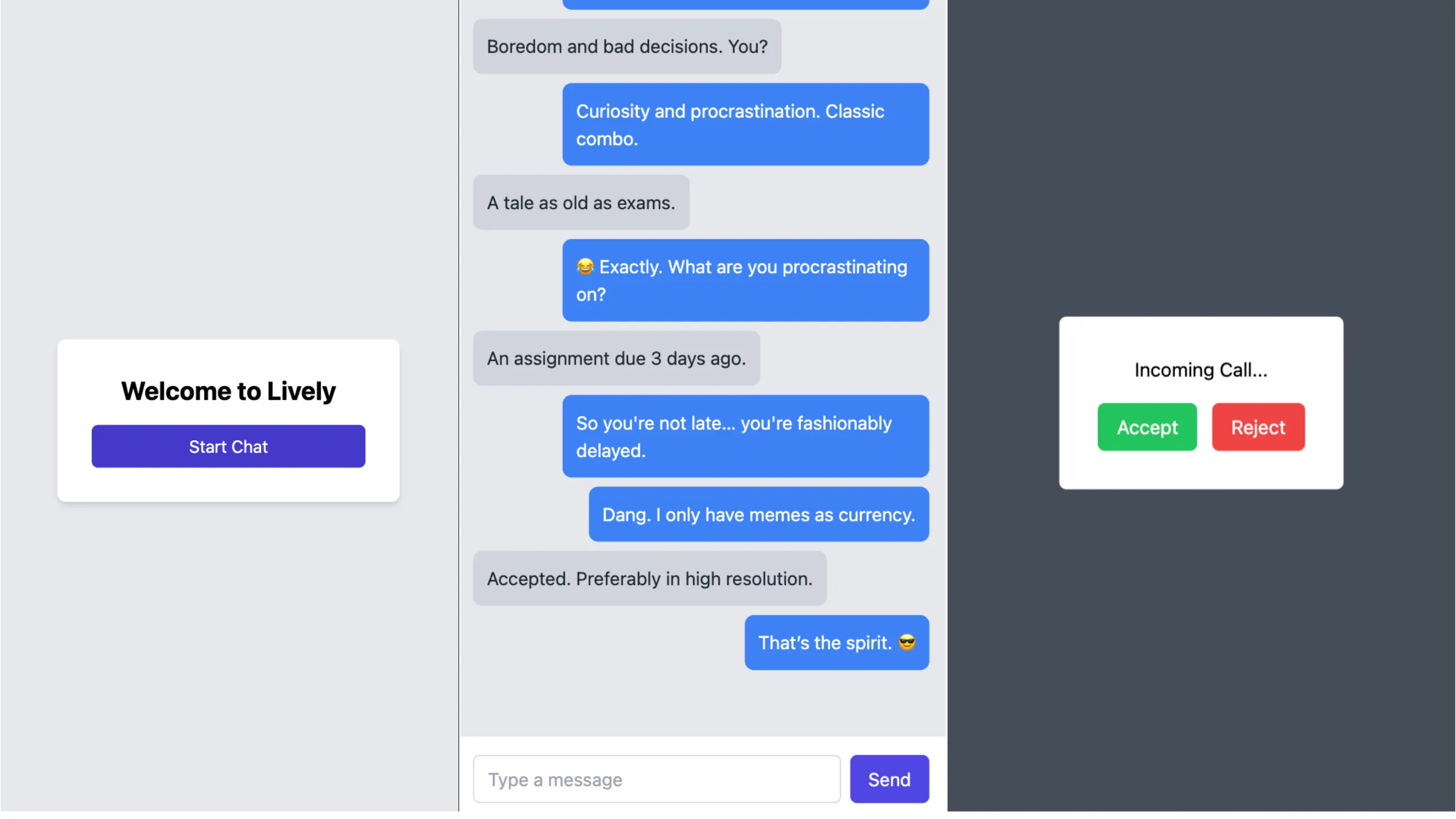 Real time chat and video calling app using WebRTC
